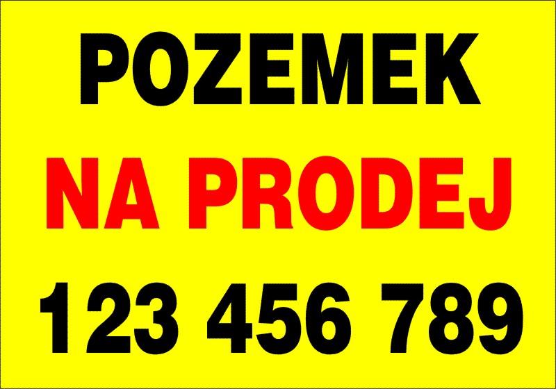 BANNER 1 x 0,7 m  - POZEMEK NA PRODEJ 1