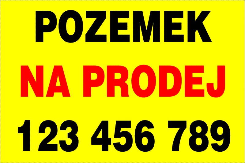 BANNER 1,5 x 1 m  - POZEMEK NA PRODEJ 1