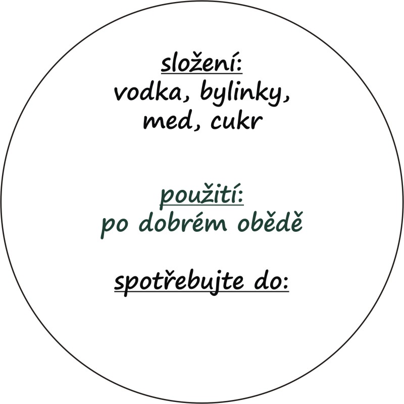 Sada 2 ks kulatých samolepek 6 x 6 cm - Domácí BECHEROVKA 500 - 999 ks