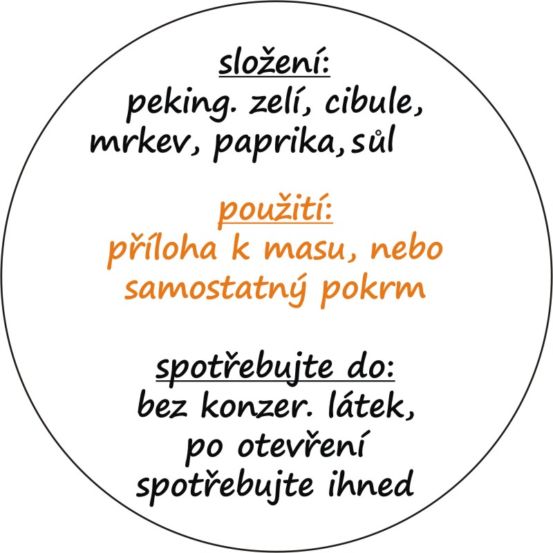 Sada 2 ks kulatých samolepek 6 x 6 cm - KVAŠENÁ ZELENINA 1 - 9 ks