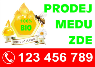 Plastová cedule - PRODEJ MEDU 2