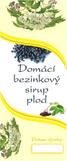 Samolepka 12 x 5 cm BEZINKOVÝ sirup - plod