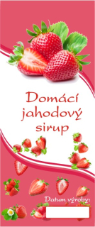 Samolepka 12 x 5 cm JAHODOVÝ sirup