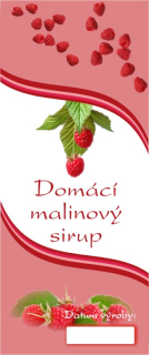 Samolepka 12 x 5 cm MALINOVÝ sirup