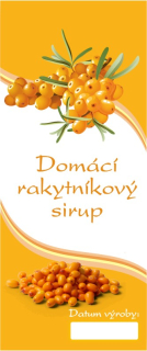 Samolepka 12 x 5 cm RAKYTNÍKOVÝ sirup