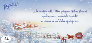 - 24 - novoroční přání, PF - 200 x 95 mm - včetně bílé obálky