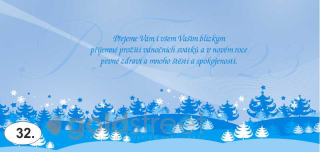 - 32 - novoroční přání, PF - 200 x 95 mm - včetně bílé obálky