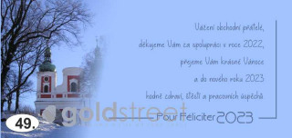 - 49 - novoroční přání, PF - 200 x 95 mm - včetně bílé obálky