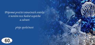- 60 - novoroční přání, PF - 200 x 95 mm - včetně bílé obálky