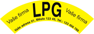 Samolepka půlkulatá 77 x 27 mm - LPG