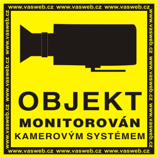 Samolepka 11 x 11 cm - objekt monitorován