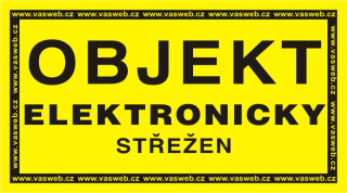 Samolepka 9 x 5 cm - objekt elektronicky střežen