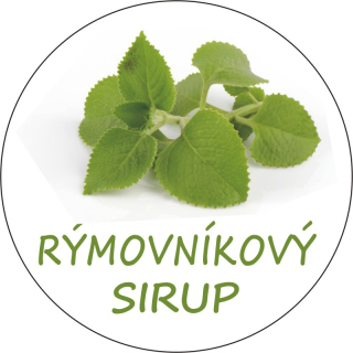 Sada 2 ks kulatých samolepek 6 x 6 cm - sirup RÝMOVNÍKOVÝ