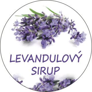 Sada 2 ks kulatých samolepek 6 x 6 cm - sirup LEVANDULOVÝ