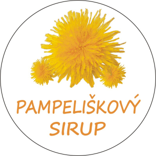 Sada 2 ks kulatých samolepek 6 x 6 cm - sirup PAMPELIŠKOVÝ