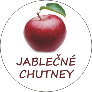 Sada 2 ks kulatých samolepek 6 x 6 cm - JABLEČNÉ CHUTNEY