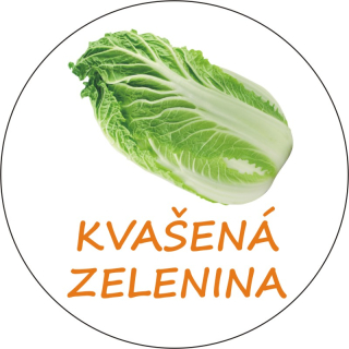 Sada 2 ks kulatých samolepek 6 x 6 cm - KVAŠENÁ ZELENINA