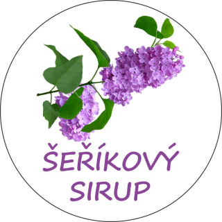 Sada 2 ks kulatých samolepek 6 x 6 cm - sirup ŠEŘÍKOVÝ