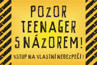 Plastová cedule 300 x 200 mm - POZOR TEENAGER