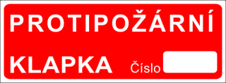 Samolepka protipožární klapka 150 x 55 mm