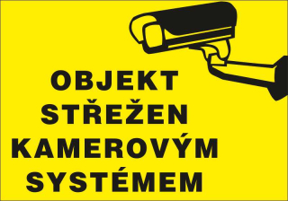 Plastová cedule - OBJEKT STŘEŽEN KAMEROU 4