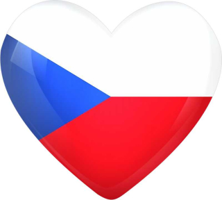 Samolepka 50 x 40 mm vlajka ČR - srdce