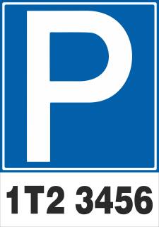 Plastová cedule - parkoviště s SPZ