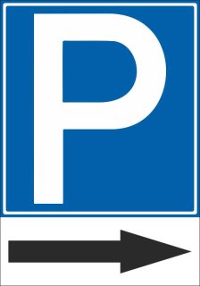 Plastová cedule - parkoviště ŠIPKA VPAVO