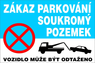 Samolepka - vozidlo může být odtaženo