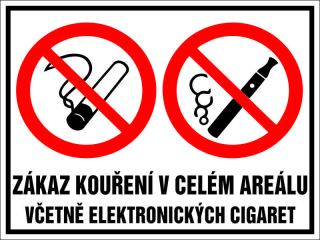 Samolepka - Zákaz kouření i el. cigaret