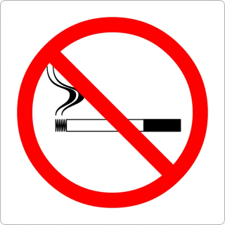Samolepka 10 x 10 cm - ZÁKAZ VSTUPU S CIGARETOU