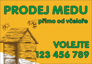 Plastová cedule - PRODEJ MEDU 7