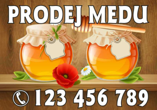 Plastová cedule - PRODEJ MEDU 10