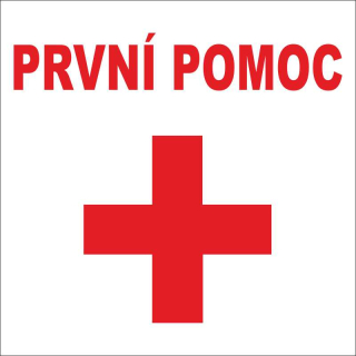 Plastová cedule - První pomoc - kříž