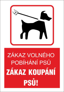 Cedule - ZÁKAZ koupání psů 1