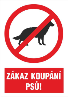 Cedule - ZÁKAZ koupání psů 3