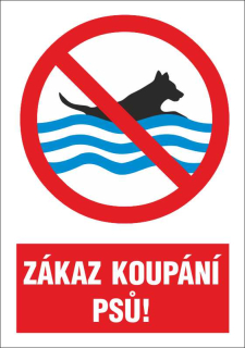 Cedule - ZÁKAZ koupání psů 4