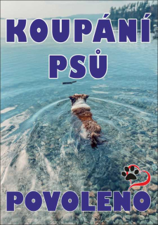 Cedule - koupání psů povoleno 1