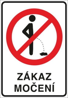Plastová cedule - ZÁKAZ MOČENÍ