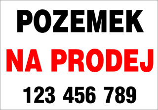 Plastová cedule - POZEMEK NA PRODEJ 