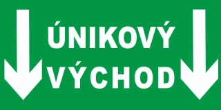 Plastová cedule - ÚNIKOVÝ VÝCHOD šipka dolů