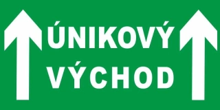 Plastová cedule - ÚNIKOVÝ VÝCHOD šipka nahoru