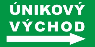 Plastová cedule - ÚNIKOVÝ VÝCHOD šipka vpravo