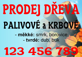 Plastová cedule - PRODEJ DŘEVA