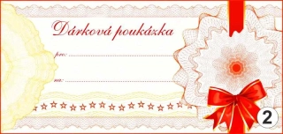 - 2 - dárkový poukaz - voucher - 200 x 95 mm