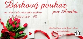 - 10 - dárkový poukaz - voucher - 200 x 95 mm