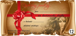 - 12 - dárkový poukaz - voucher - 200 x 95 mm