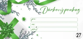- 27 - dárkový poukaz - voucher - 200 x 95 mm