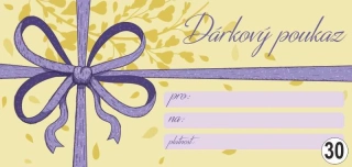 - 30 - dárkový poukaz - voucher - 200 x 95 mm