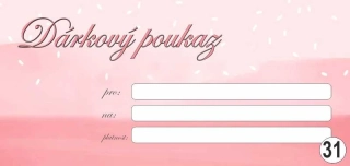 - 31 - dárkový poukaz - voucher - 200 x 95 mm